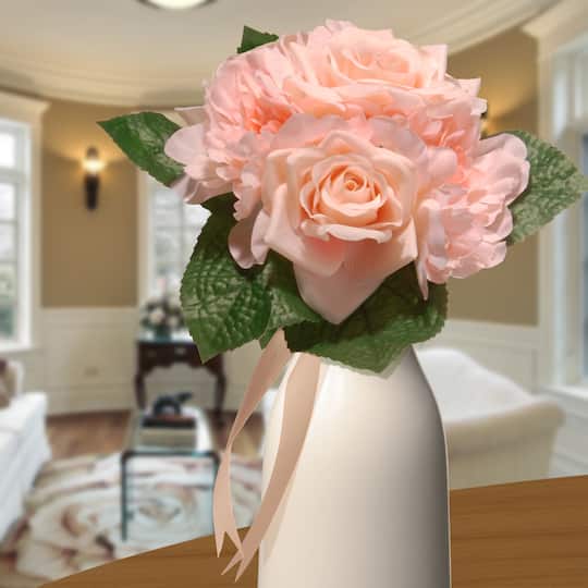 12" Peach Rose & Peony Bundle
